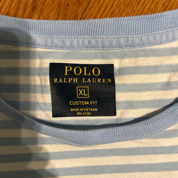 Polo Ralph Lauren - Blue and White Striped Men's Tee - Picture 3 of 4